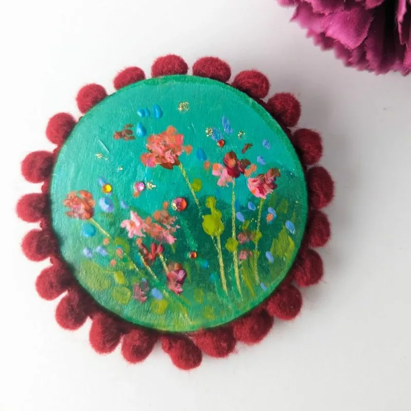 Broche fleurs Garden