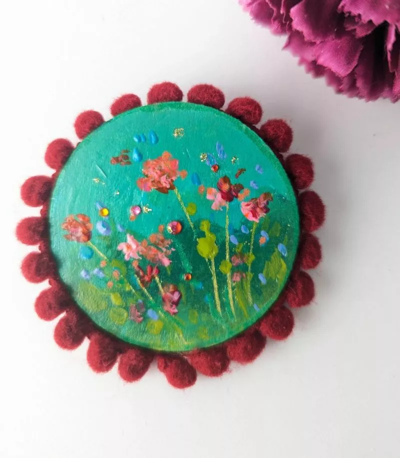 Broche fleurs Garden